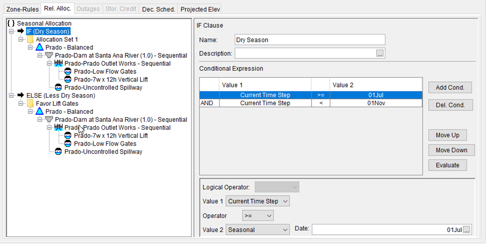Version 3.5 hypothetical conditional allocation strategy that changes with season - Seasonal allocation type