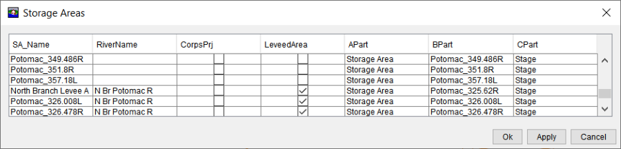 HEC-FIA Storage Area Editor