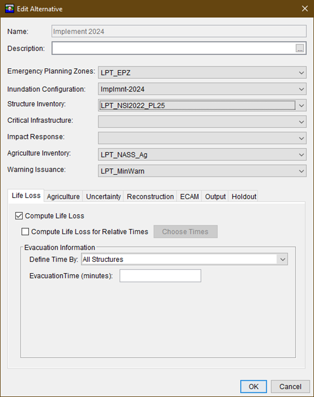 Edit HEC-FIA Alternative