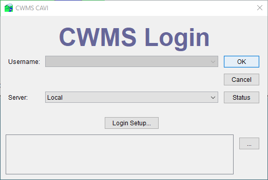 CWMS CAVI Login Screen
