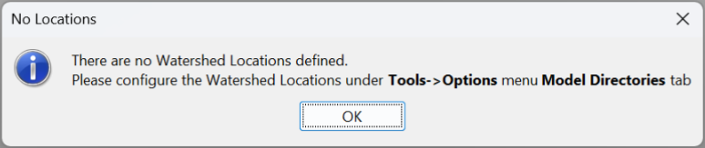 CAVI Dialog - No Watershed Locations