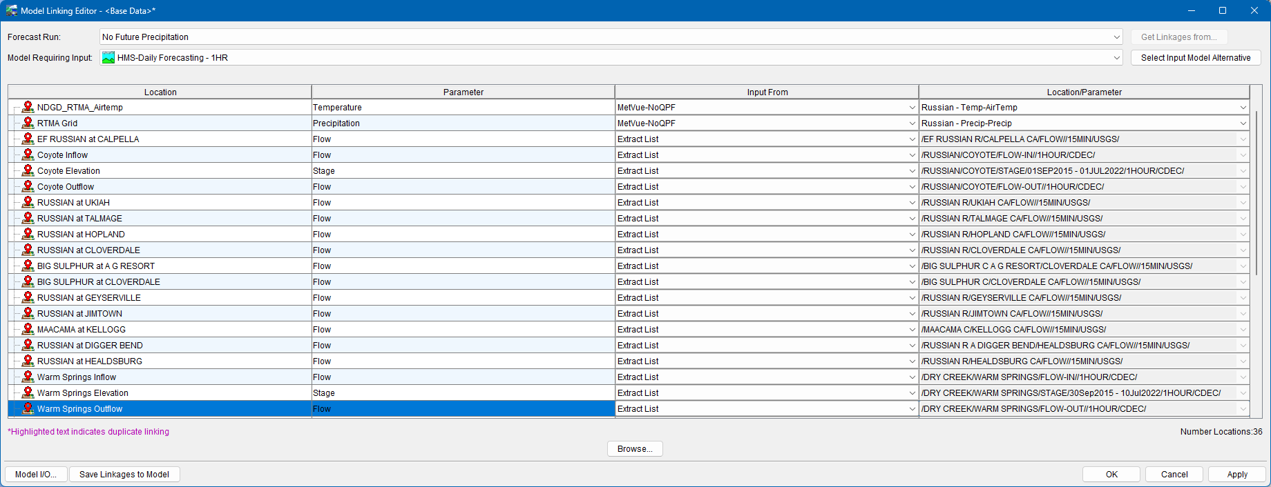 Model Linking Editor - HMS