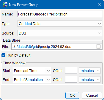 HEC-RTS New Extract Group - Forecast Gridded Precipitation