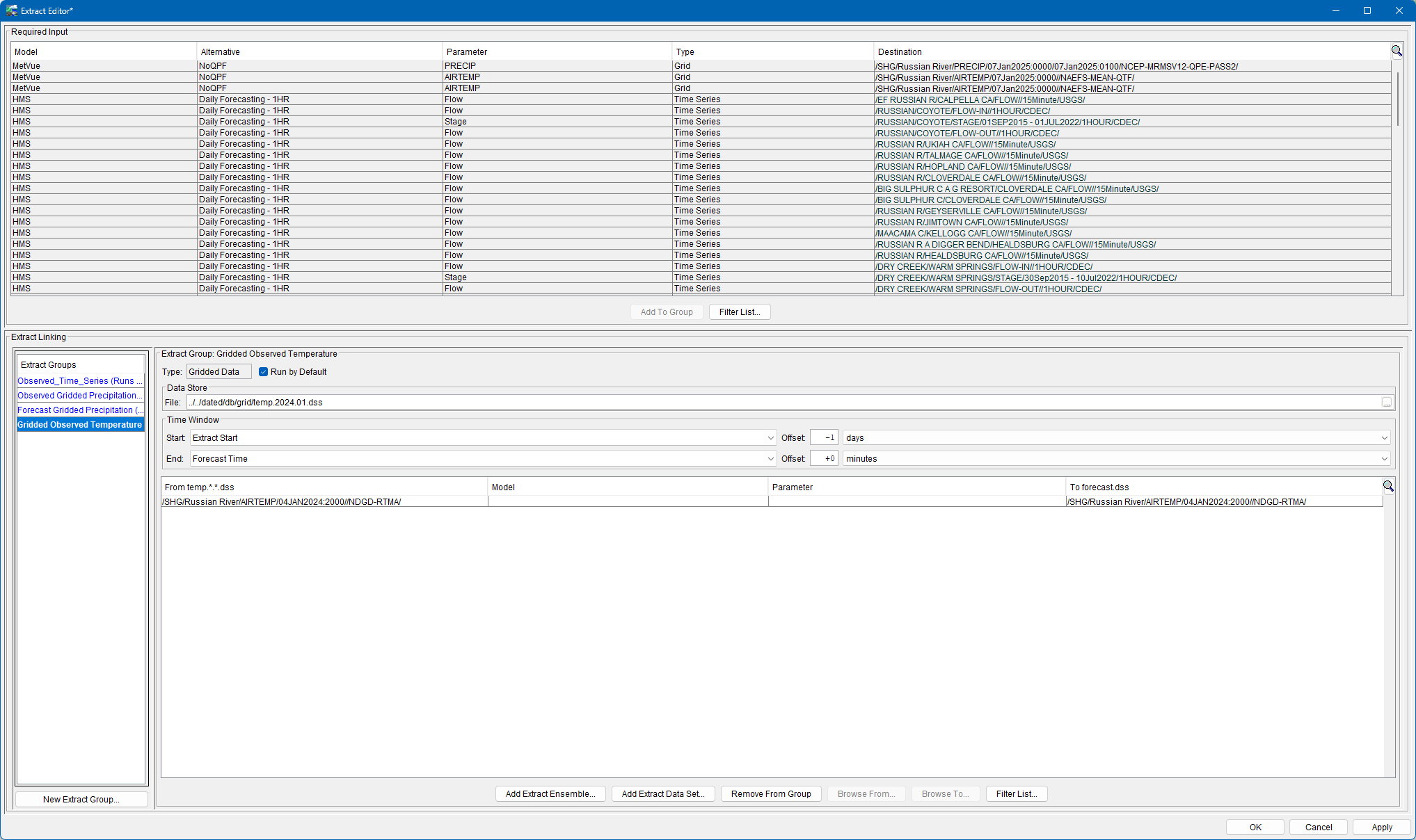Extract Editor - Gridded Observed Temperature