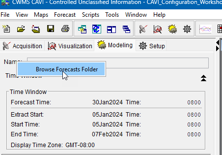 Browse to Forecast Folder Option