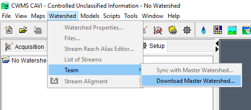 CAVI - how to download a master watershed