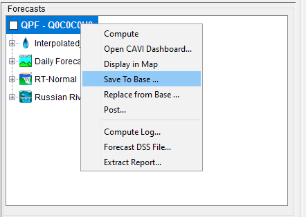 Forecast - Save to Base