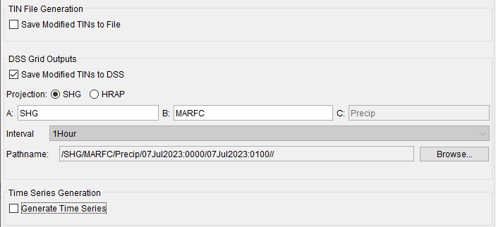 Output Dataset Options
