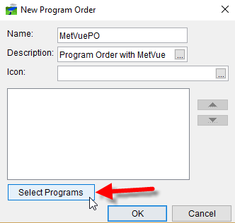 New Program Order - Select Programs Button New Program Order - Select Programs Button