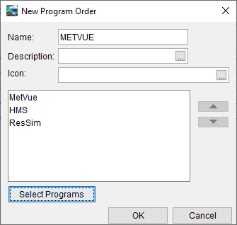 New Program Order Dialog Box