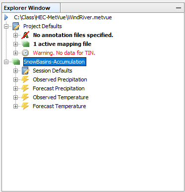 Example Map Panels within HEC-MetVue