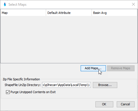 Select Maps Dialog - Add Maps