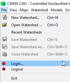 File Menu - Login Option File Menu - Login Option