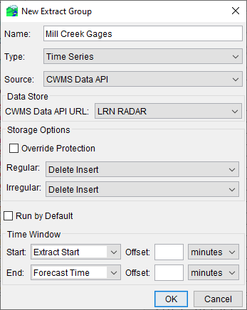 New Extract Group Dialog New Extract Group Dialog