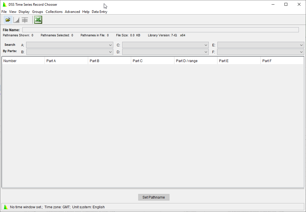 DSS Time Series Record Chooser Dialog