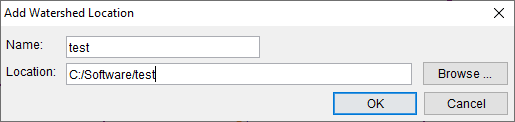 Add Watershed Location Dialog