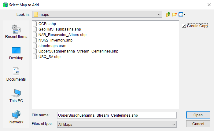 Select Map to Add Browser
