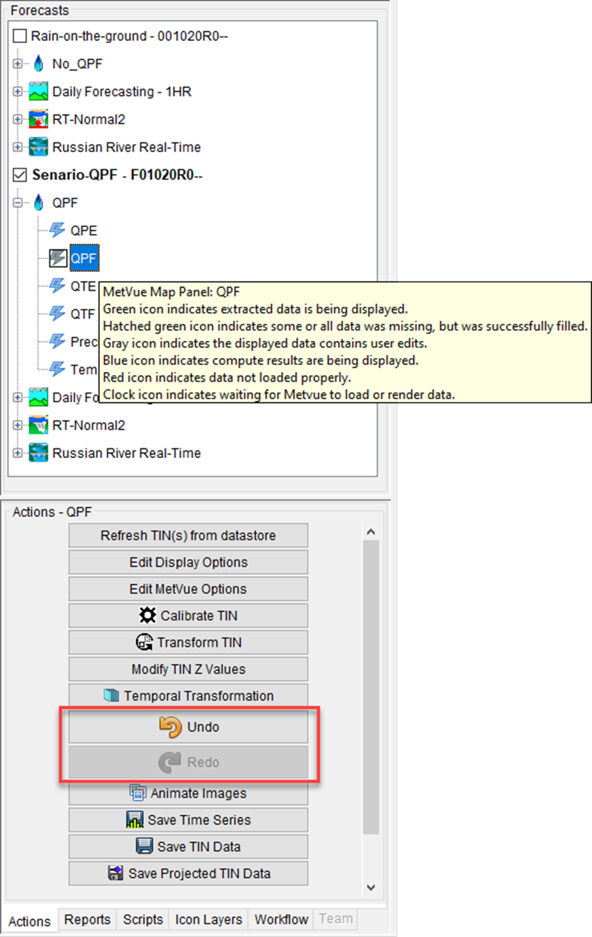 MetVue Undo/Redo Feature