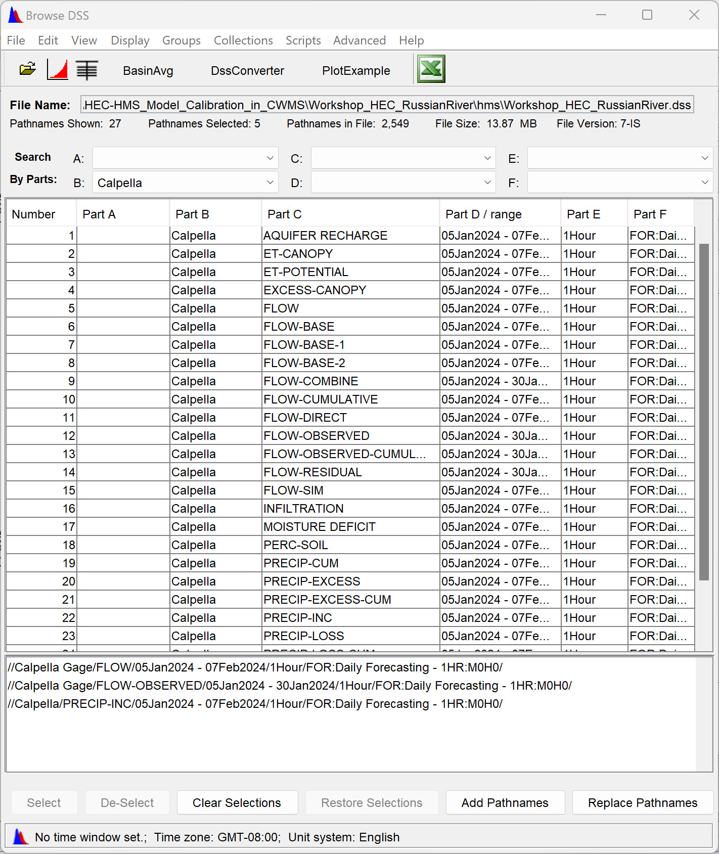 Select DSS records to plot