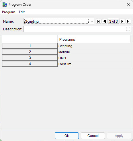 Program Order Using Scripting