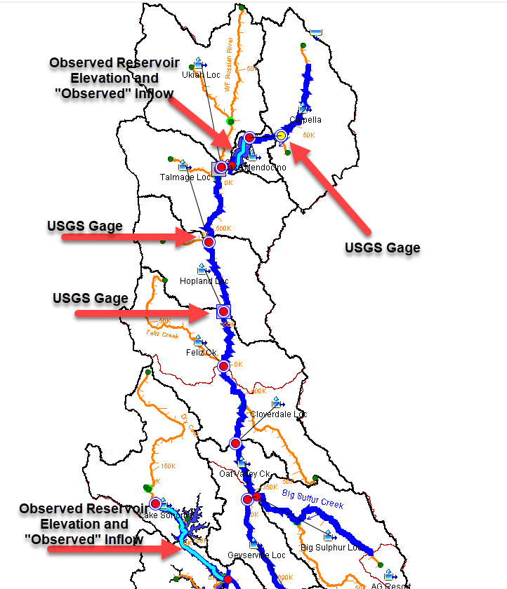 Key Locations with the Russian River watershed