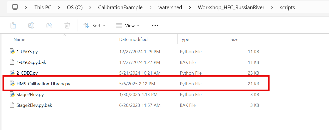 HMS Calibration Library script added to the scripts directory