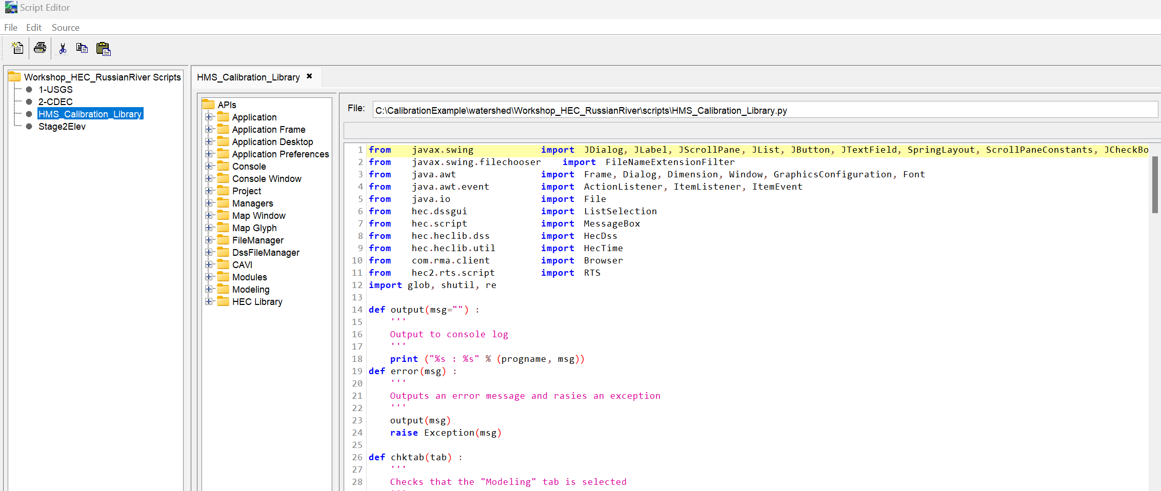 HMS Calibration Library Script