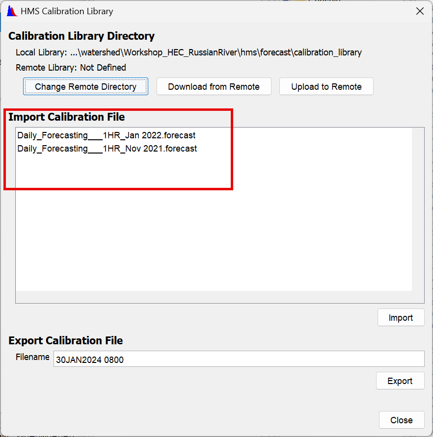 HMS Calibration Library user interface