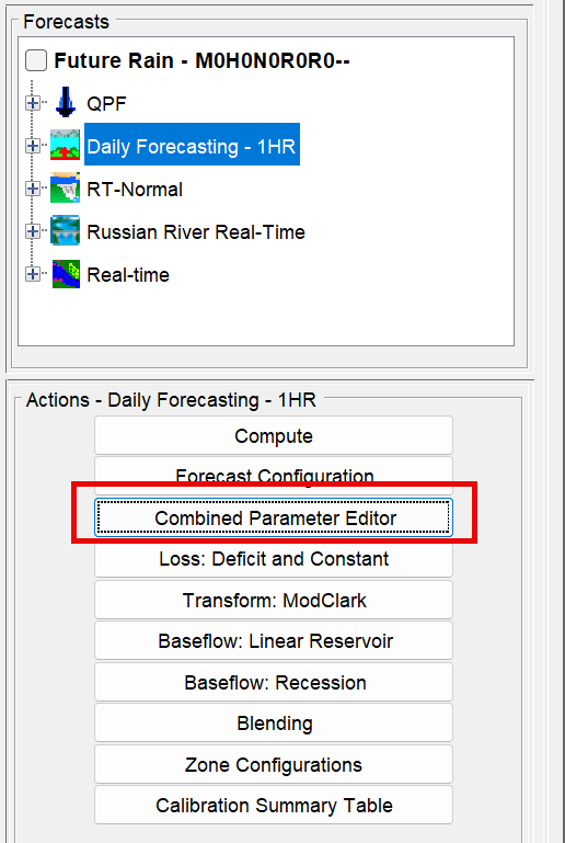 HEC-HMS Combined Parameter Editor