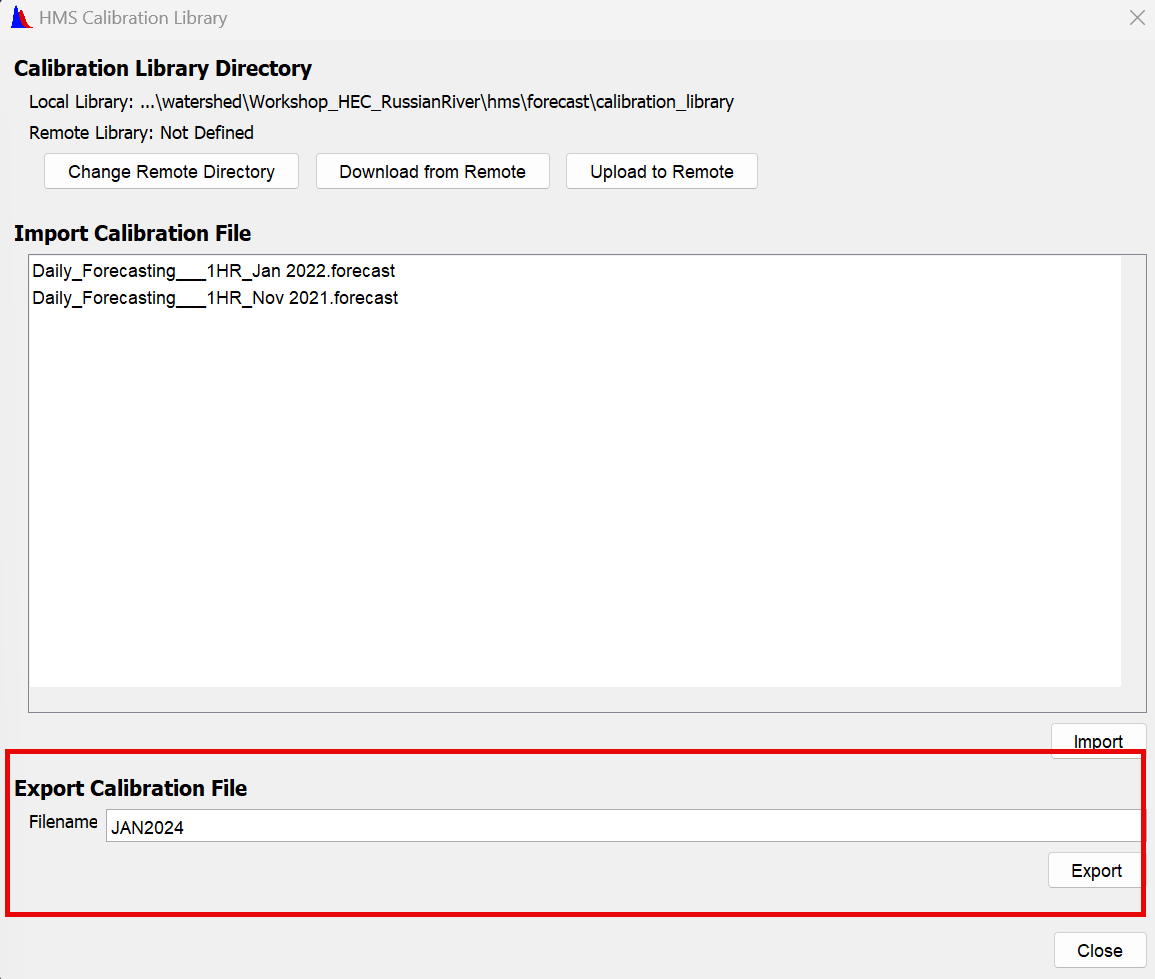 Save the HMS zonal adjustment factors back to the calibration library
