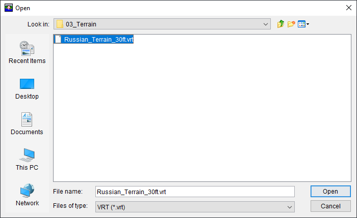 File Explorer - Example Terrain