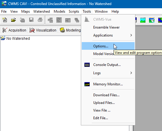 How to Navigate to the CAVI Options Menu