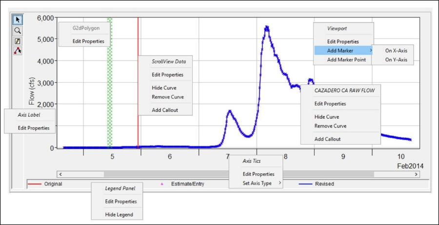 Figure 2 Graphical Editing Area - Shortcut Menus 