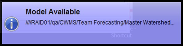 Figure 6 Model Available Real-Time Notification Message