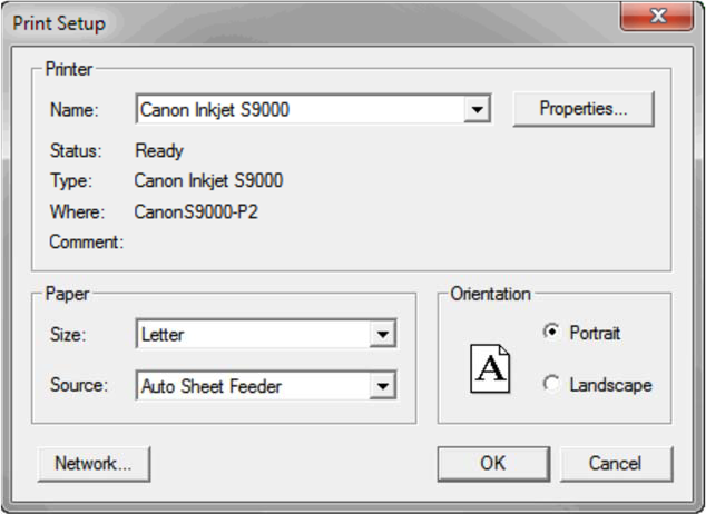 Figure 3 Page Setup Dialog - HEC-RAS