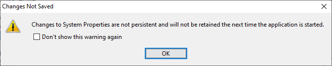 Figure 2 Changes Not Saved Window 