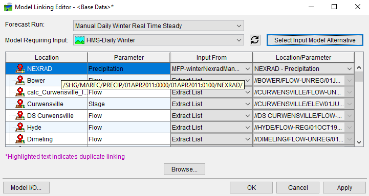Figure 1 Model Linking Editor - Example Linking