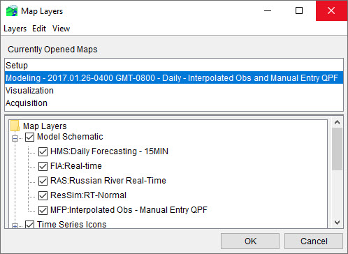 Figure 2 - Map Layers Editor - Modeling Module - Model Schematic Layer Figure 2 - Map Layers Editor - Modeling Module - Model Schematic Layer