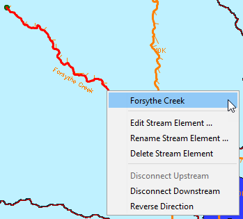 Figure 1 Stream Element Shortcut Menu 