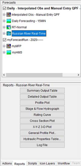 Figure 6 HEC-RAS Reports Options