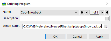 Scripting Program Dialog