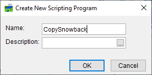 Create New Scripting Program Dialog 