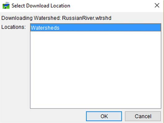 Select Download Location Dialog