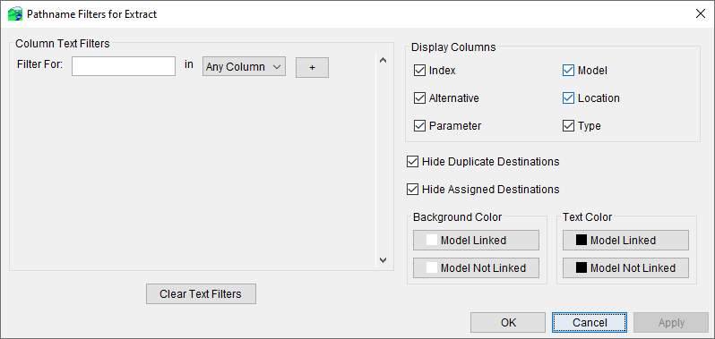 Pathname Filters For Extract Dialog - Required Input