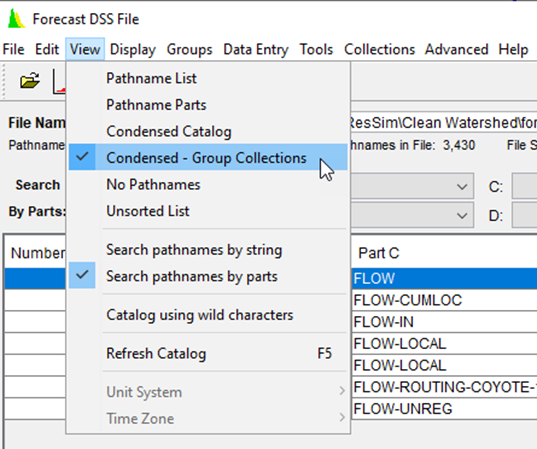 Condensed Group Collections View Menu Option