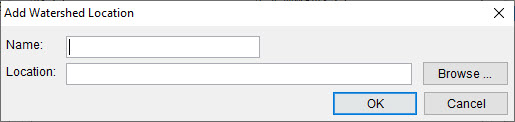 Add Watershed Location Dialog