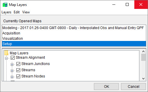 Map Layers Editor - Stream Alignment Layer