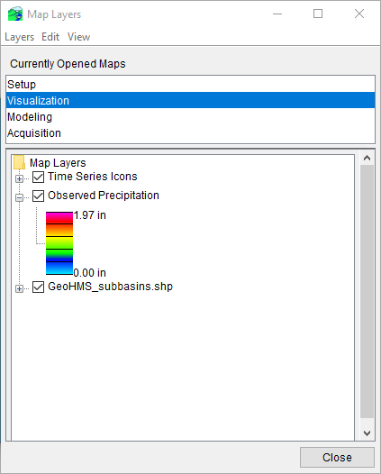 Map Layers Dialog - Gridded Data Layer Displayed Map Layers Dialog - Gridded Data Layer Displayed