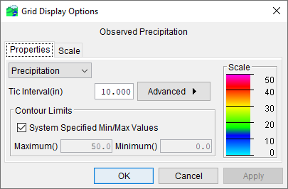 Grid Display Options Dialog