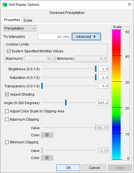 Advanced Options Available from Grid Display Options Dialog Advanced Options Available from Grid Display Options Dialog